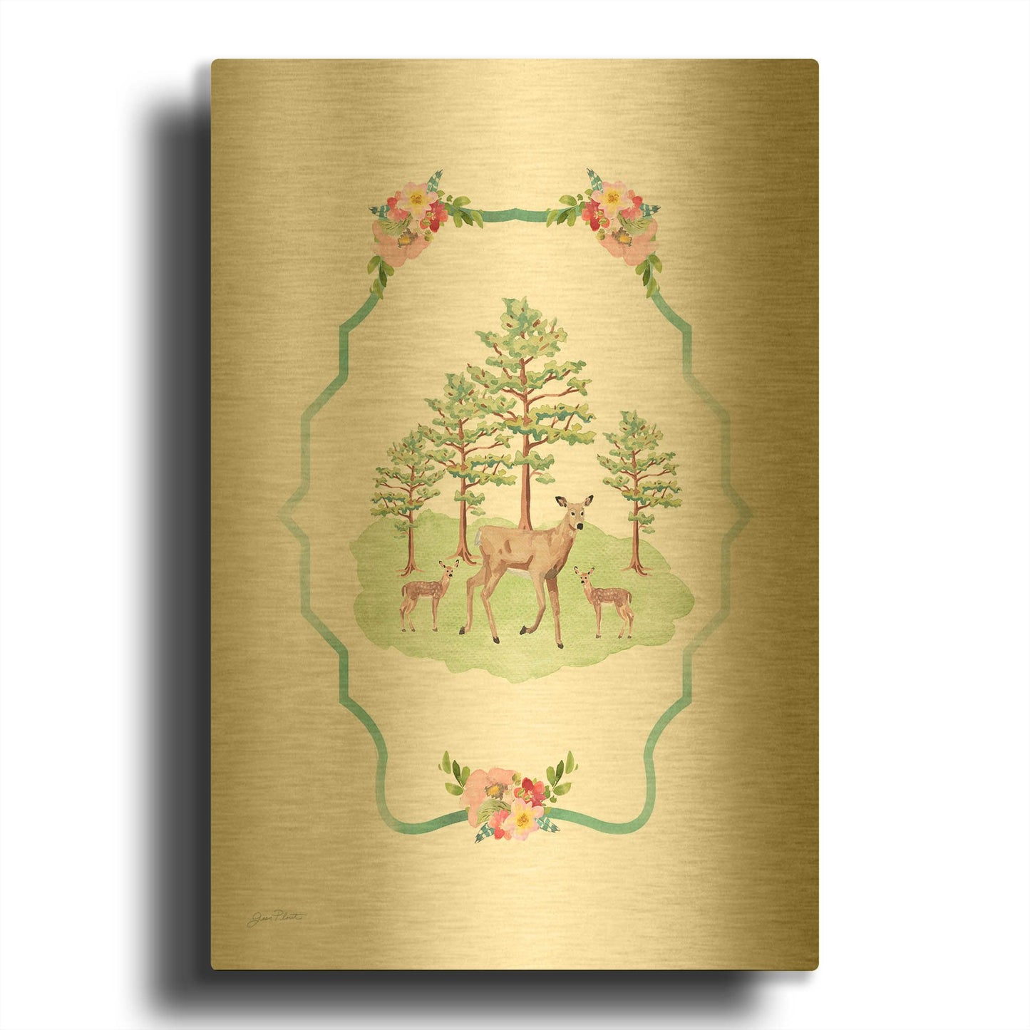 'Adventure Fun D' By Jean Plout Gold Metal Wall Art