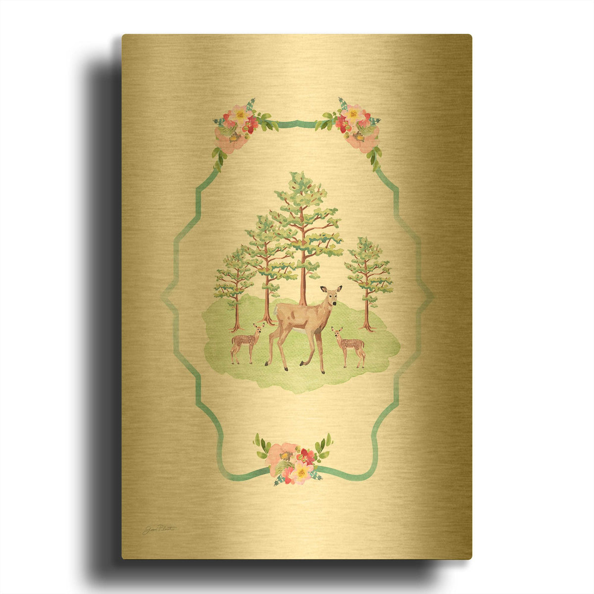 'Adventure Fun D' By Jean Plout Gold Metal Wall Art