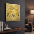 'Beautiful Floral Bouquet D' By Jean Plout Gold Metal Wall Art