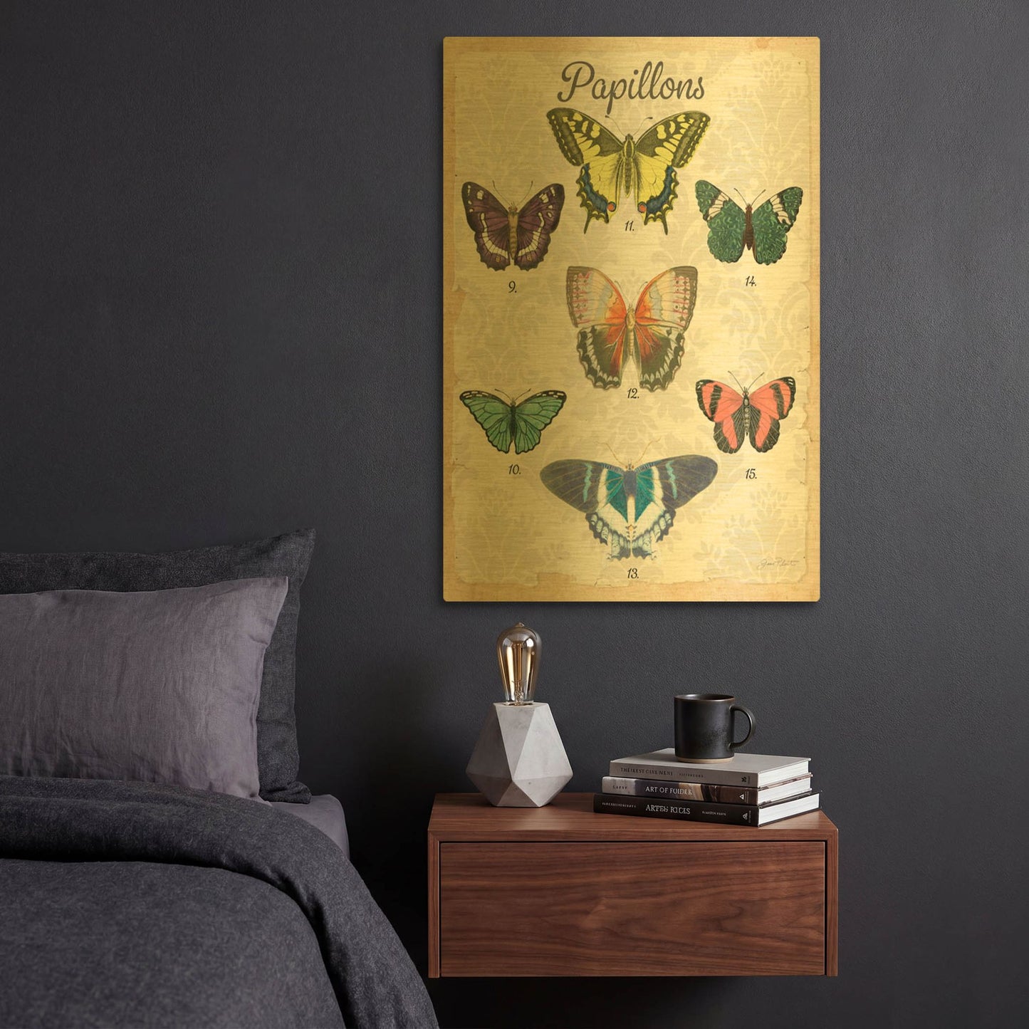 'Beautiful Papillon Study B' By Jean Plout Gold Metal Wall Art