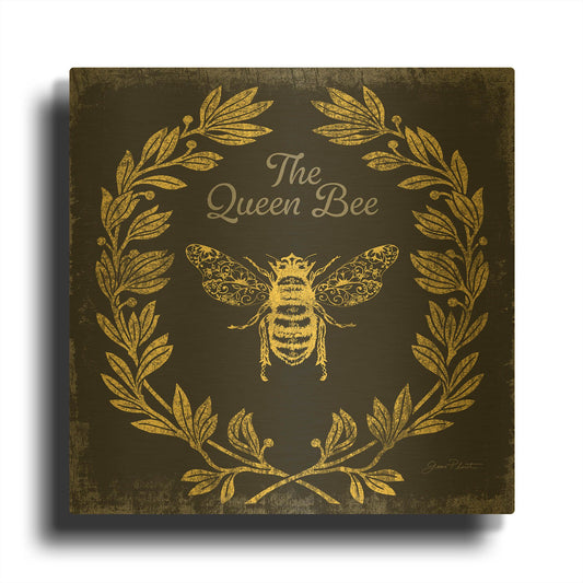 'Bee Memories C' By Jean Plout Gold Metal Wall Art