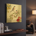 'Birdwatchers Dream 4' By Jean Plout Gold Metal Wall Art