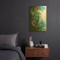 'Blue Fluid Magic' By Jean Plout Gold Metal Wall Art