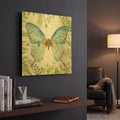 'Botanical Butterfly Beauty 1' By Jean Plout Gold Metal Wall Art