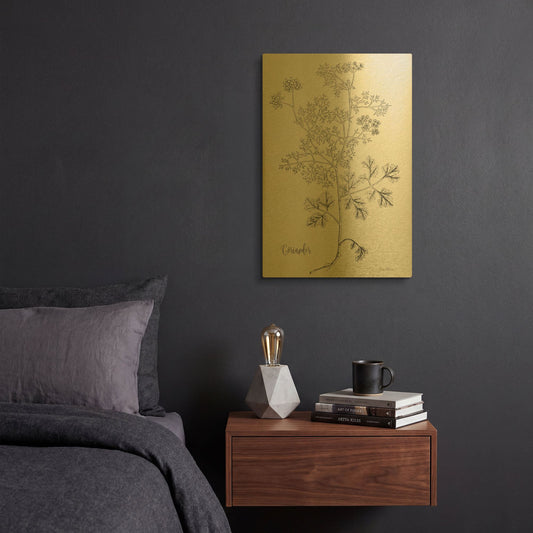 'Botanical Studies on Paper A' By Jean Plout Gold Metal Wall Art