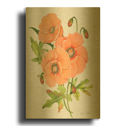 'Botanicals 5' By Jean Plout Gold Metal Wall Art