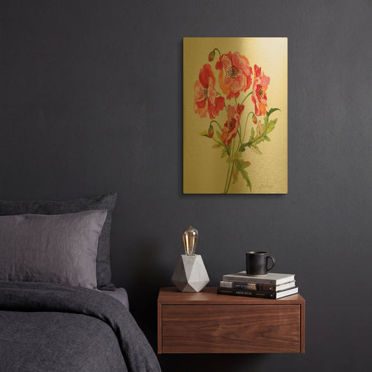 'Botanicals 6' By Jean Plout Gold Metal Wall Art