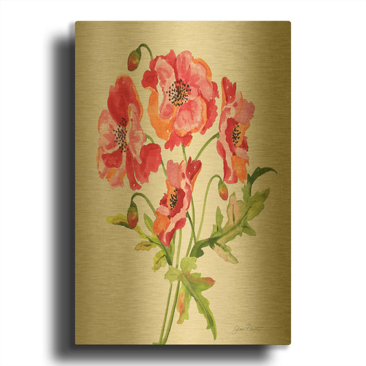 'Botanicals 6' By Jean Plout Gold Metal Wall Art