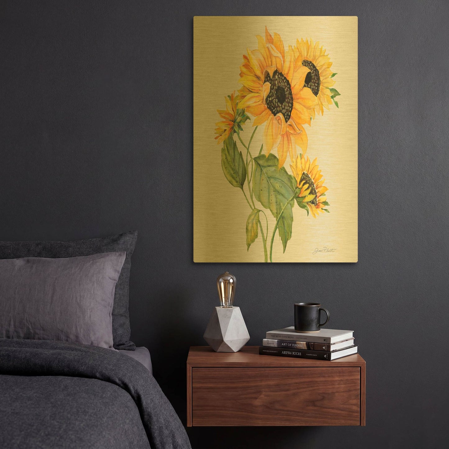 'Botanicals 8' By Jean Plout Gold Metal Wall Art
