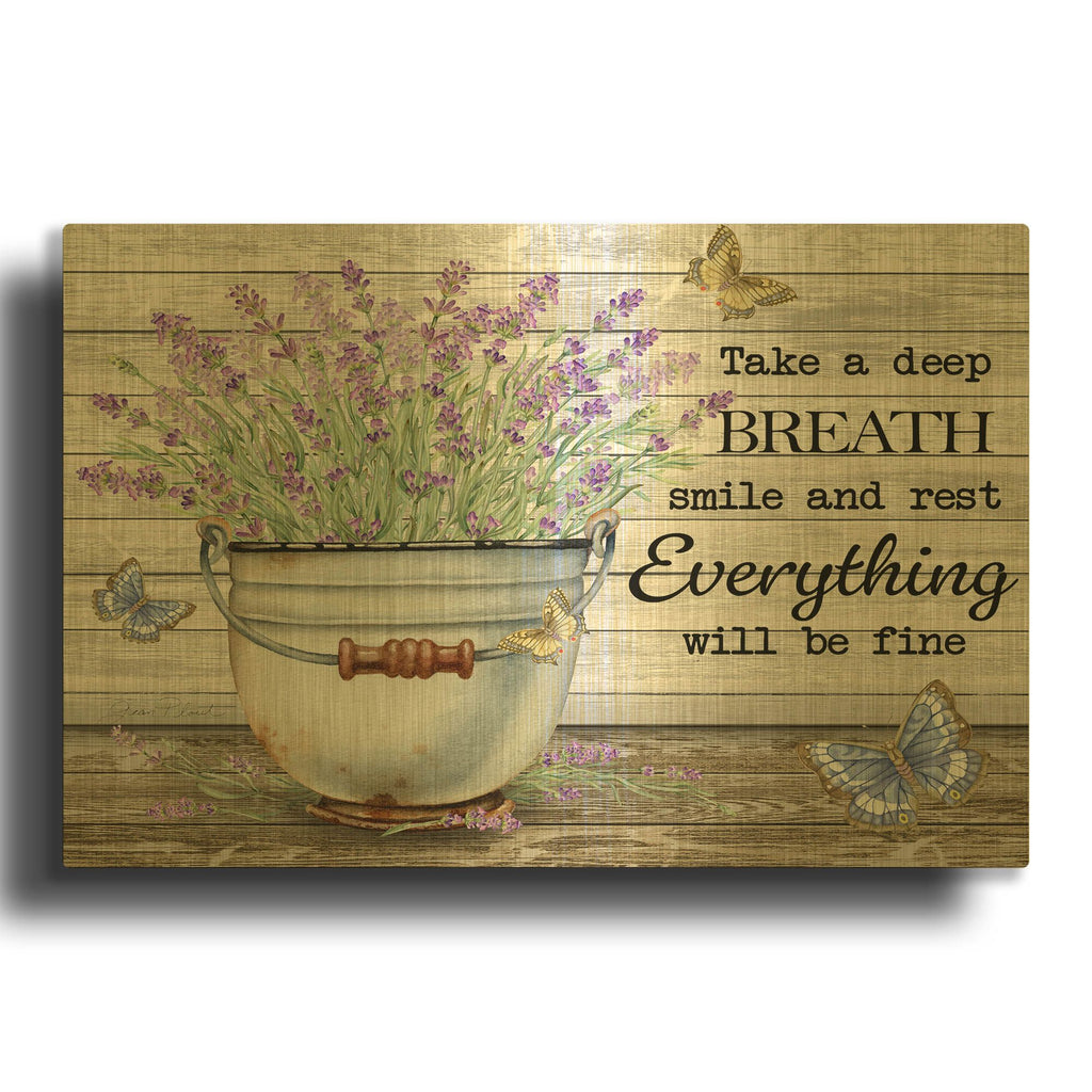 'Bouquets of Inspiration A' By Jean Plout Gold Metal Wall Art