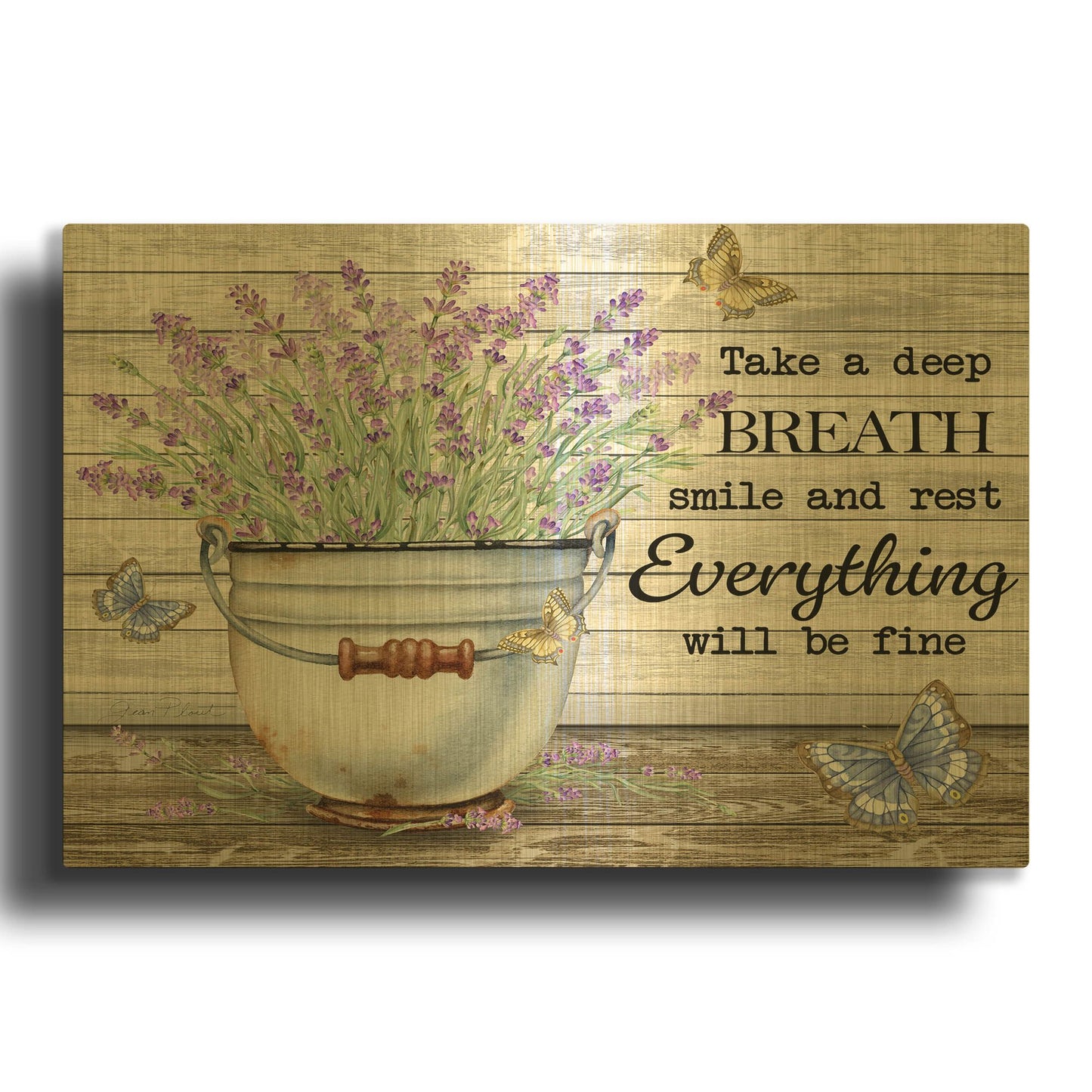 'Bouquets of Inspiration A' By Jean Plout Gold Metal Wall Art