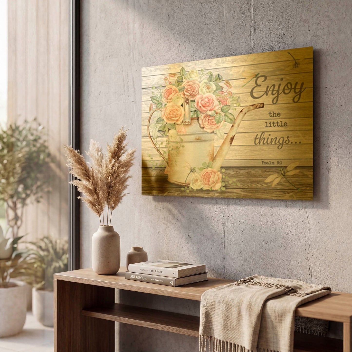 'Bouquets of Inspiration B' By Jean Plout Gold Metal Wall Art