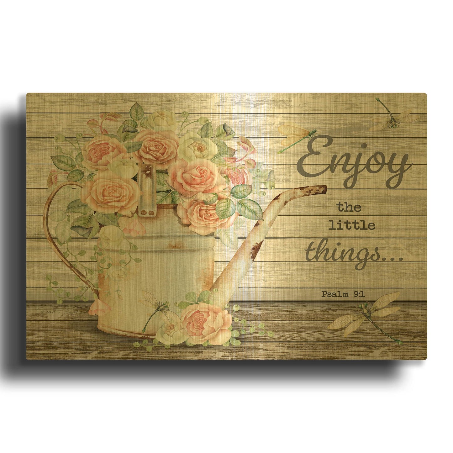 'Bouquets of Inspiration B' By Jean Plout Gold Metal Wall Art