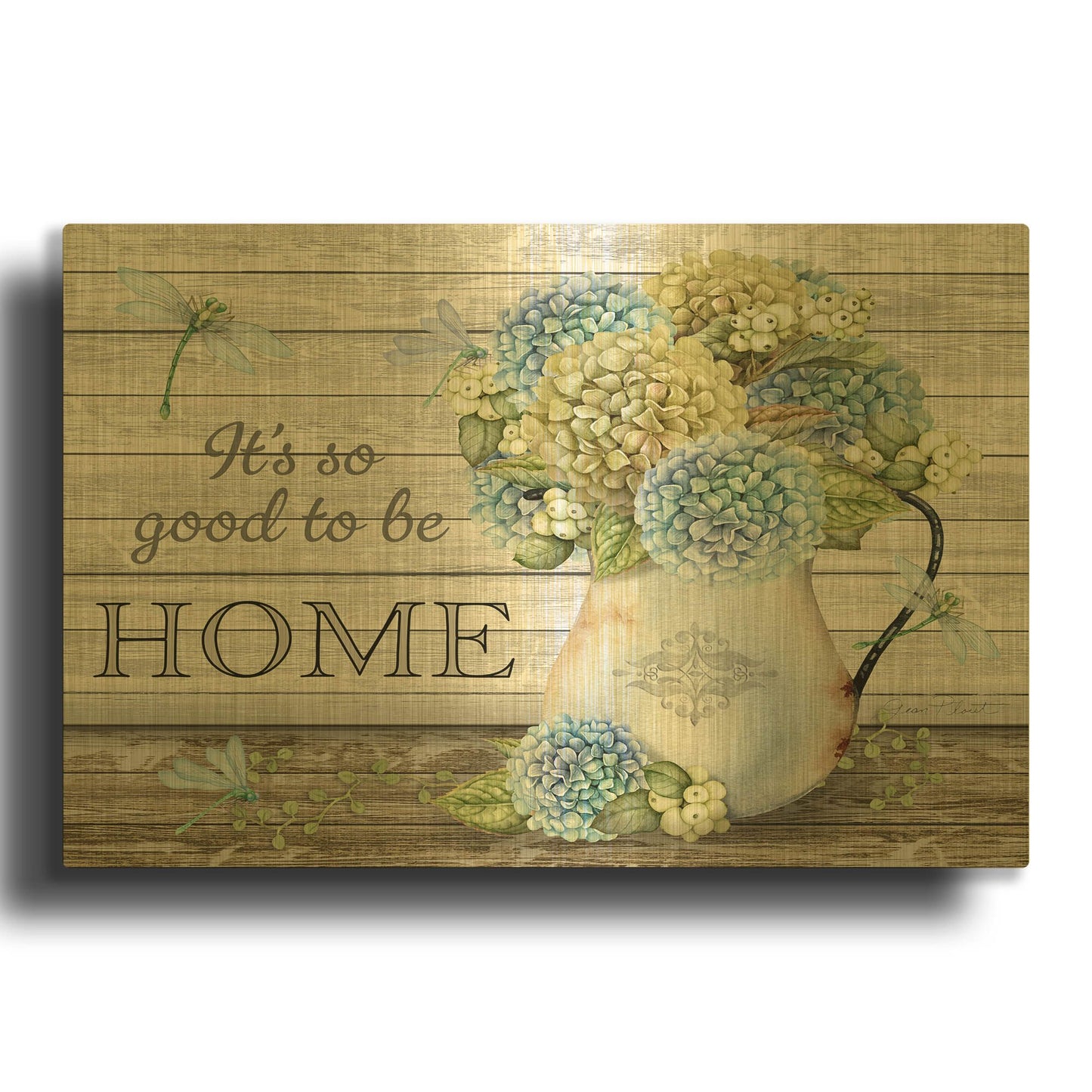 'Bouquets of Inspiration C' By Jean Plout Gold Metal Wall Art