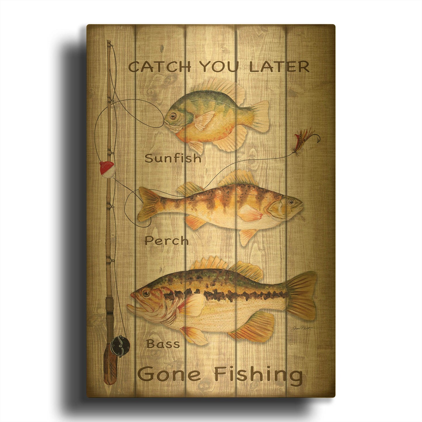 'Catch You Later' By Jean Plout Gold Metal Wall Art