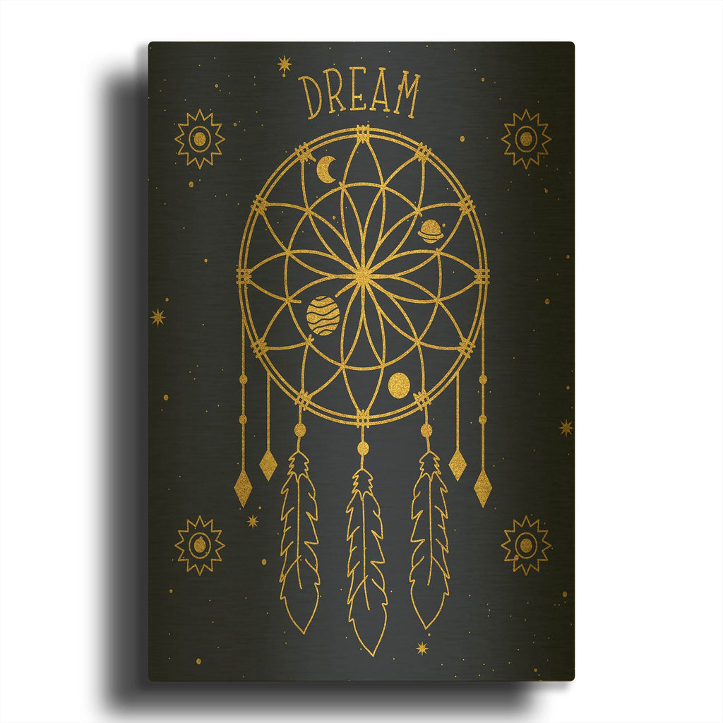 'Celestial Gold A' By Jean Plout Gold Metal Wall Art