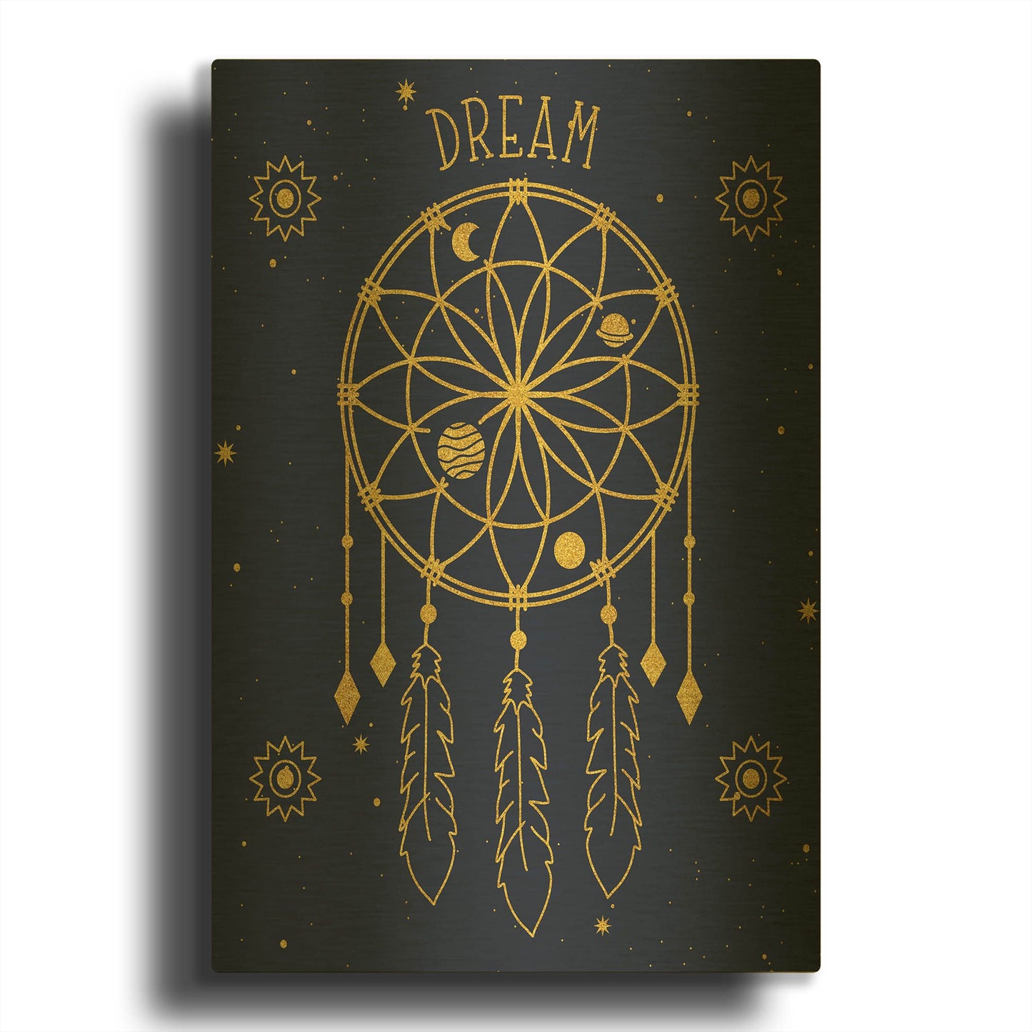 'Celestial Gold A' By Jean Plout Gold Metal Wall Art