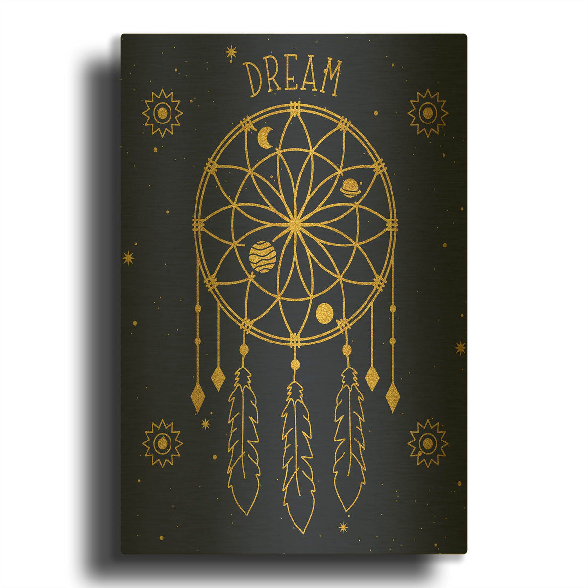 'Celestial Gold A' By Jean Plout Gold Metal Wall Art