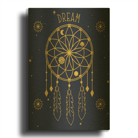 'Celestial Gold A' By Jean Plout Gold Metal Wall Art