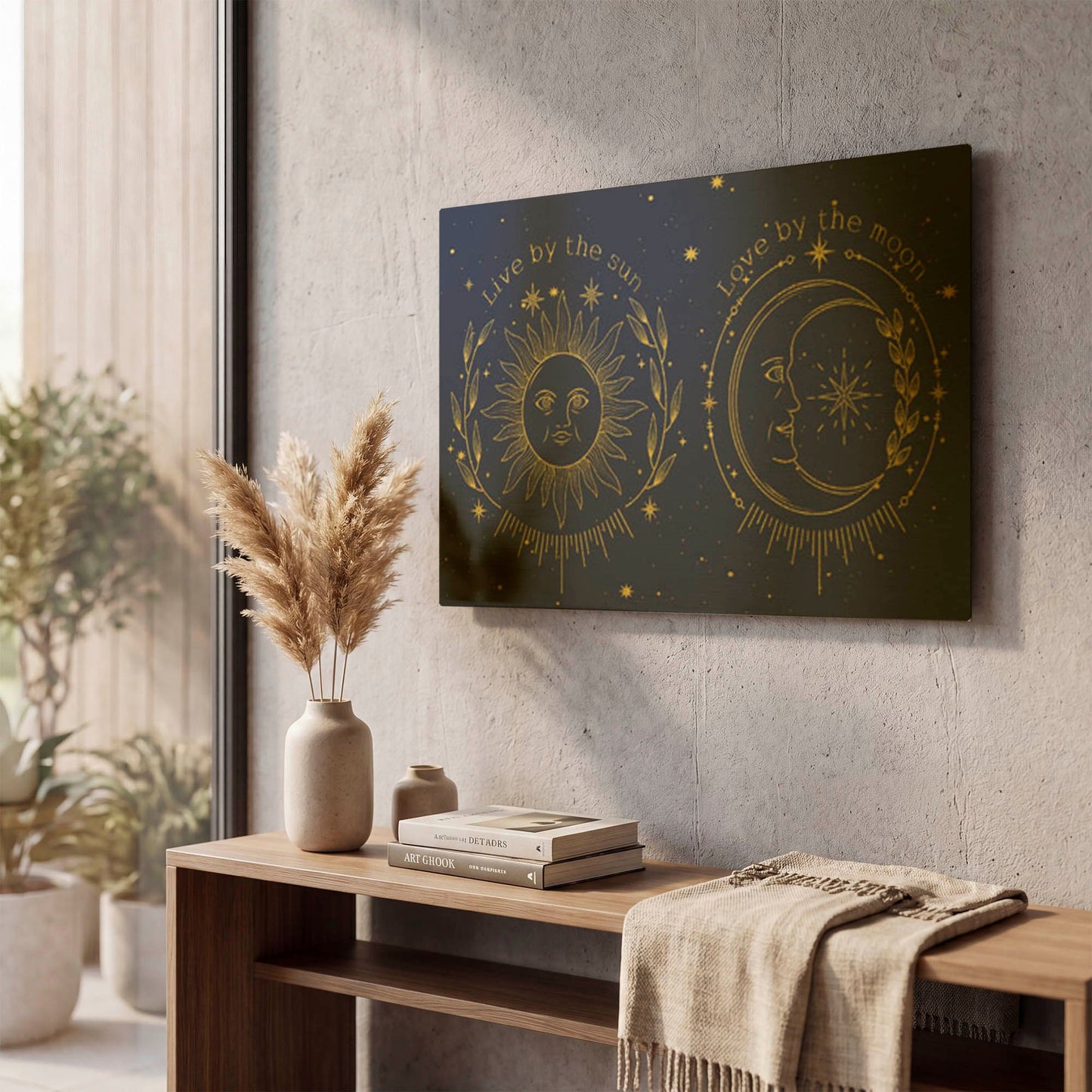 'Celestial Gold B' By Jean Plout Gold Metal Wall Art