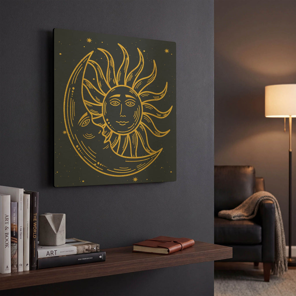 'Celestial Gold E' By Jean Plout Gold Metal Wall Art