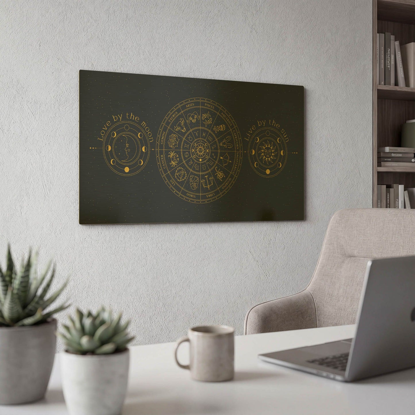 'Celestial Gold G' By Jean Plout Gold Metal Wall Art