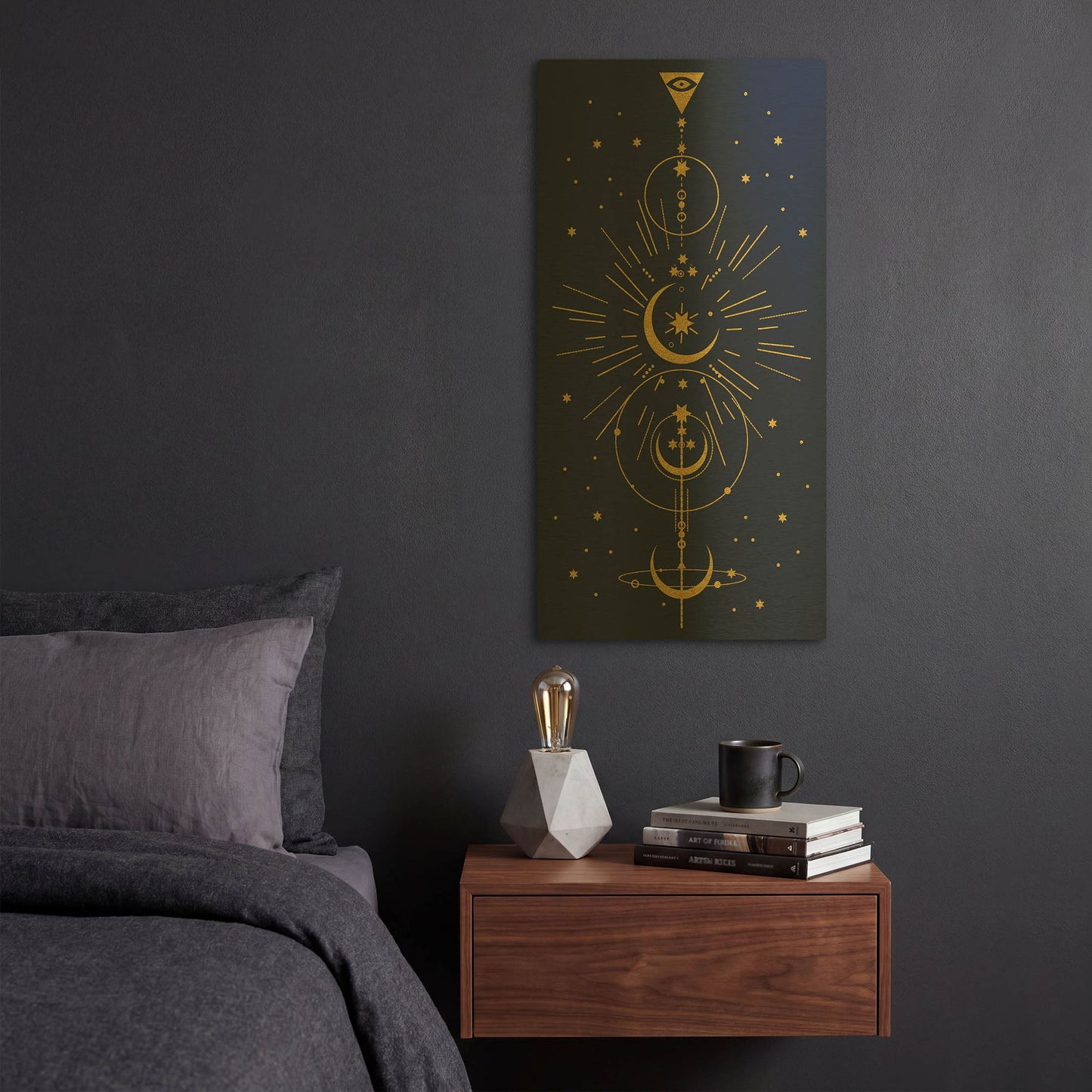 'Celestial Gold H' By Jean Plout Gold Metal Wall Art