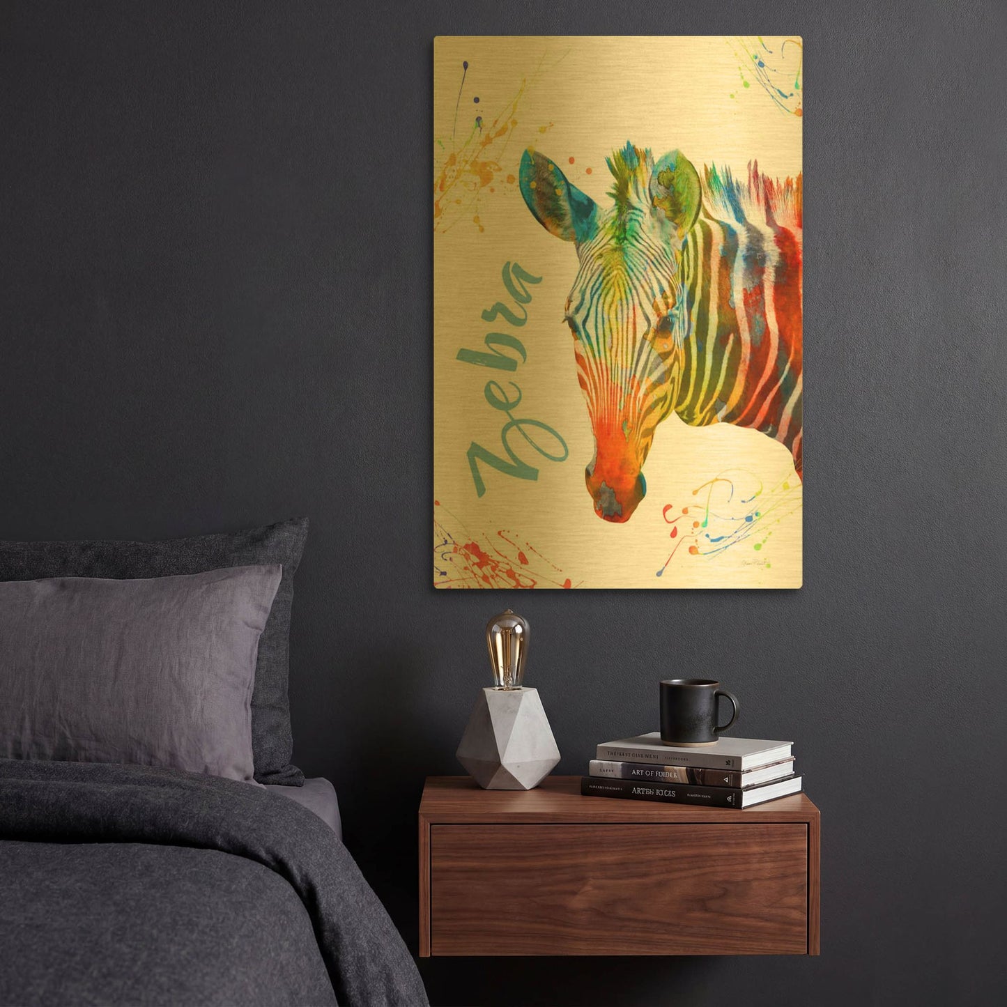'Colorful Safari Animals A' By Jean Plout Gold Metal Wall Art