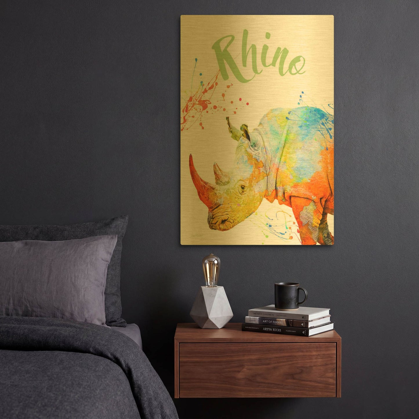 'Colorful Safari Animals B' By Jean Plout Gold Metal Wall Art
