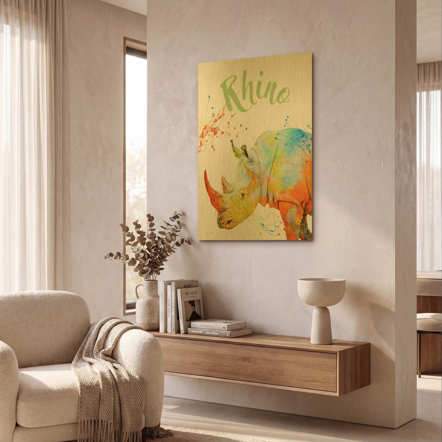 'Colorful Safari Animals B' By Jean Plout Gold Metal Wall Art