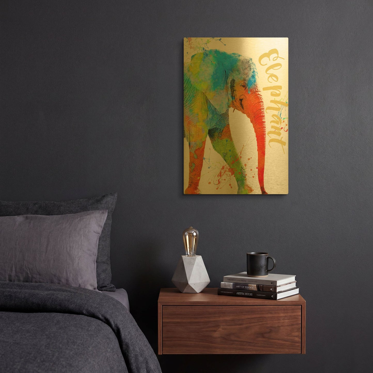 'Colorful Safari Animals C' By Jean Plout Gold Metal Wall Art