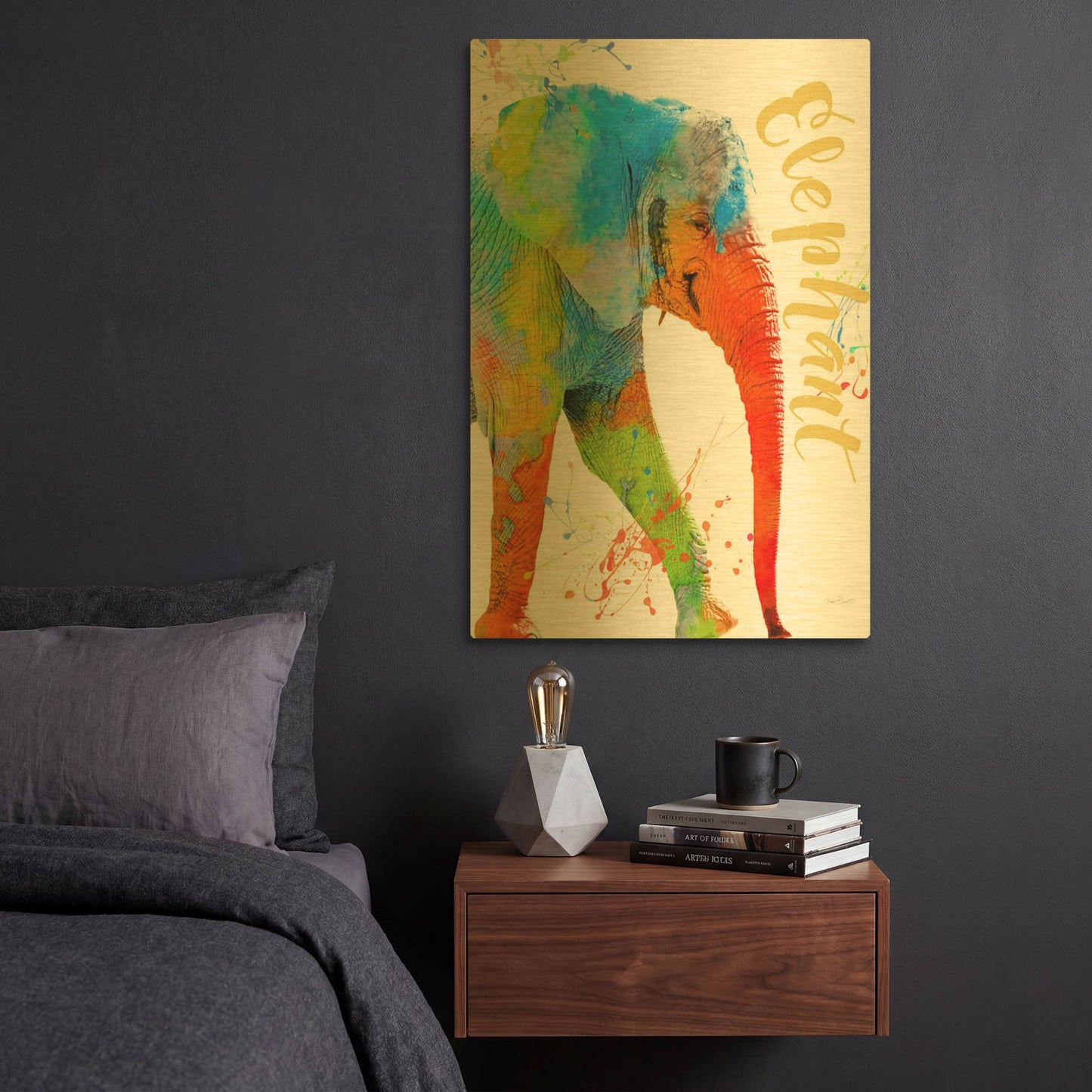 'Colorful Safari Animals C' By Jean Plout Gold Metal Wall Art