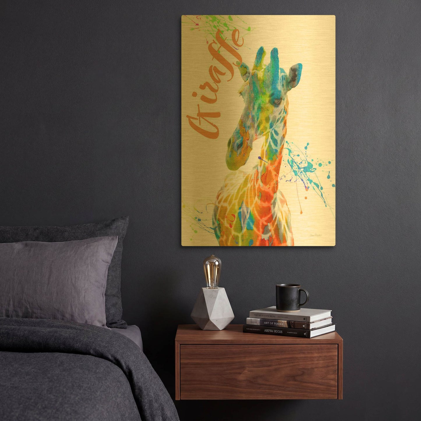 'Colorful Safari Animals D' By Jean Plout Gold Metal Wall Art