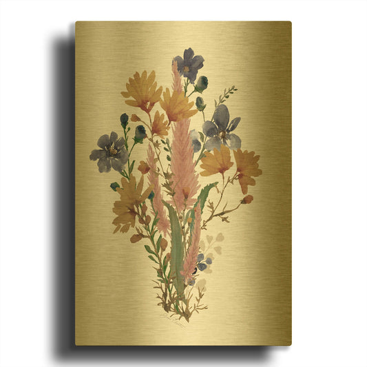 'Desert Flower Bouquet C' By Jean Plout Gold Metal Wall Art