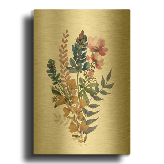 'Desert Flower Bouquet D' By Jean Plout Gold Metal Wall Art