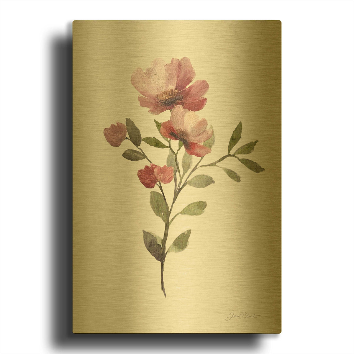 'Desert Flower Bouquet I' By Jean Plout Gold Metal Wall Art