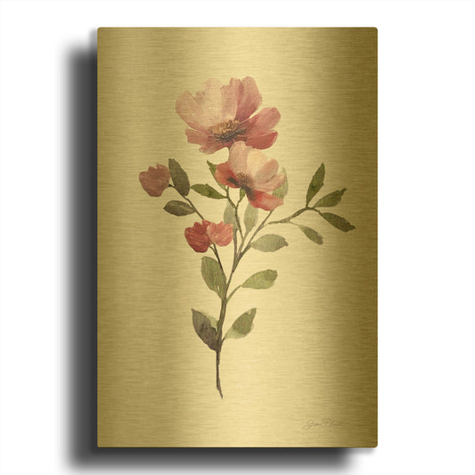 'Desert Flower Bouquet I' By Jean Plout Gold Metal Wall Art