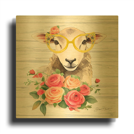 'Fancy Glasses A' By Jean Plout Gold Metal Wall Art