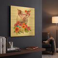'Fancy Glasses B' By Jean Plout Gold Metal Wall Art