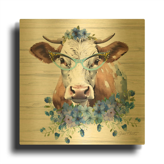 'Fancy Glasses C' By Jean Plout Gold Metal Wall Art
