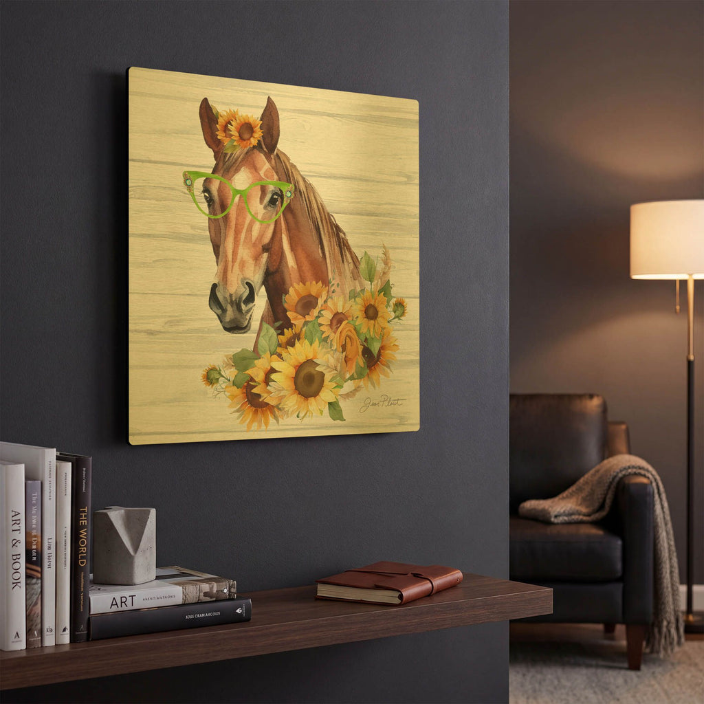 'Fancy Glasses D' By Jean Plout Gold Metal Wall Art