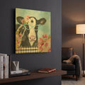 'Farm Animal Beauties A' By Jean Plout Gold Metal Wall Art