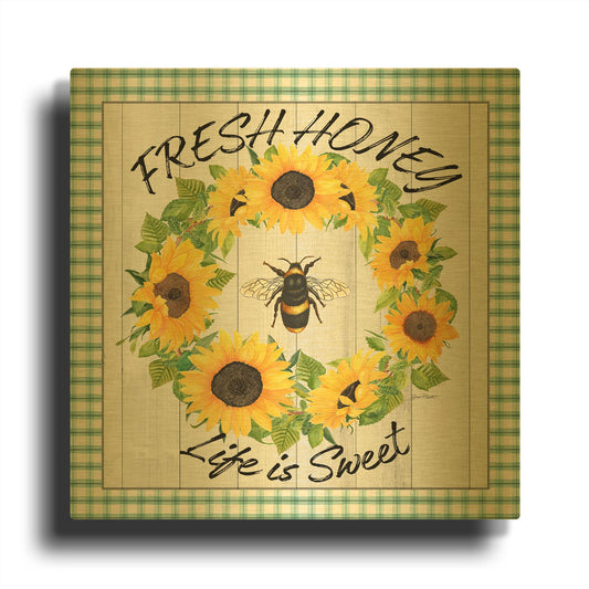 'Farm Market Sunflowers B' By Jean Plout Gold Metal Wall Art