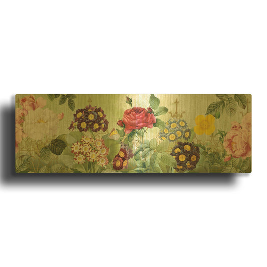 'Flower Garden 2' By Jean Plout Gold Metal Wall Art