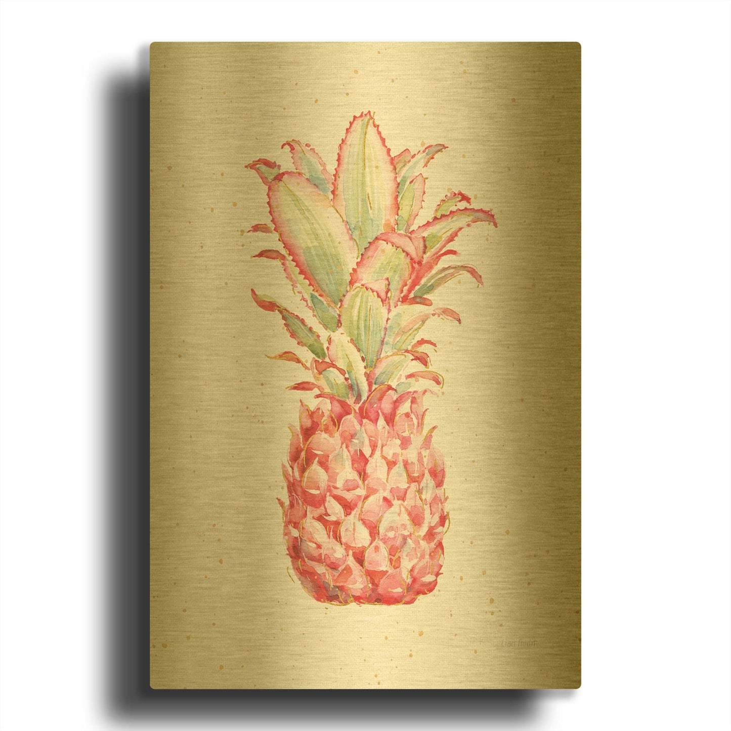 'Gracefully Pink XI' By Lisa Audit Gold Metal Wall Art