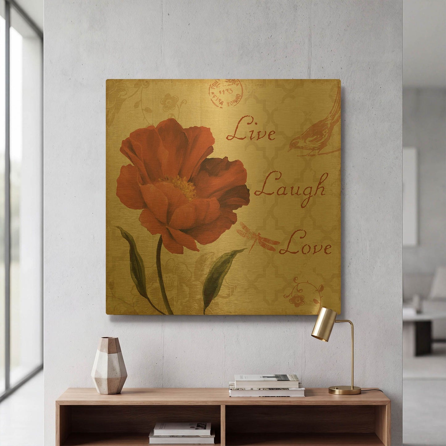 'Live Laugh Love' By Lisa Audit Gold Metal Wall Art