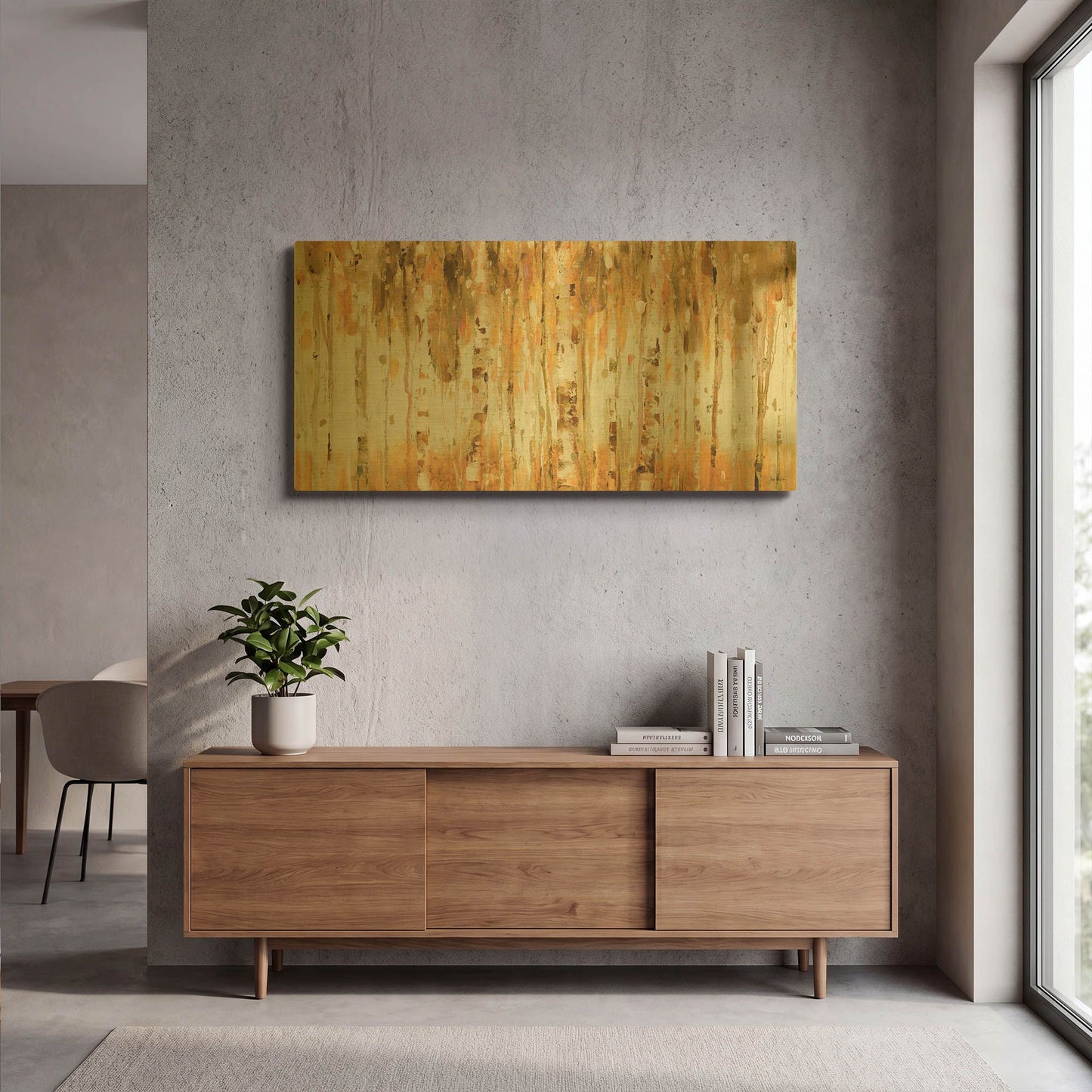'The Forest I Fall' By Lisa Audit Gold Metal Wall Art