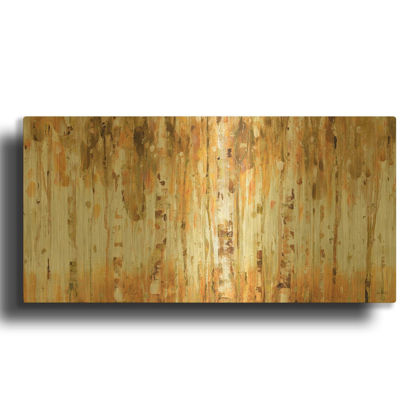 'The Forest I Fall' By Lisa Audit Gold Metal Wall Art