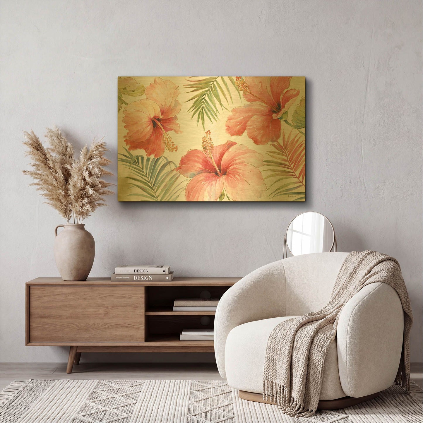 'Tropical Blush I' By Lisa Audit Gold Metal Wall Art