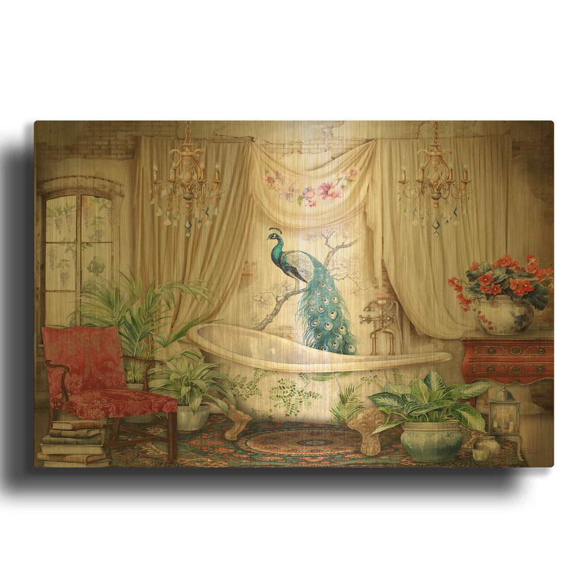 'Shabby Chic Room Decor D' By Jean Plout Gold Metal Wall Art